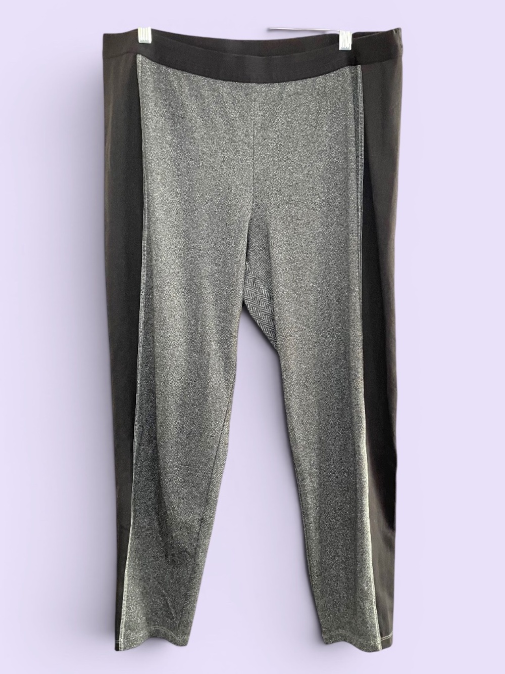 Eileen Fisher Herringbone Contrast Panel Leggings Size XL